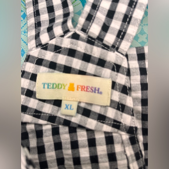 Teddy Fresh Black and White Gingham Jumpsuit with Floral Embroidery - Picture 11 of 14